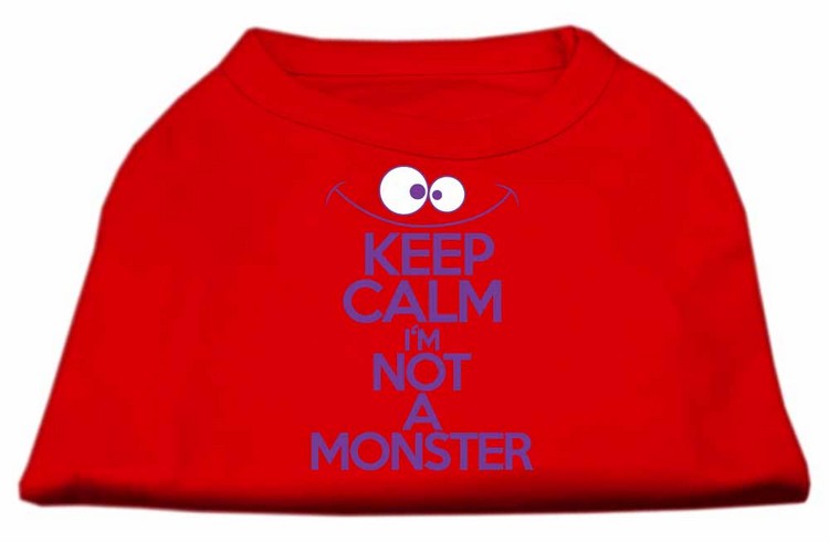 Keep Calm Screen Print Dog Shirt Red XXL